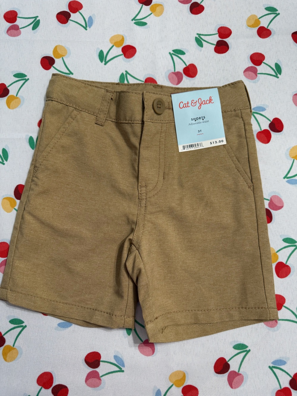 Cat & Jack Boys' Adjustable Waist Khaki Shorts - Brown